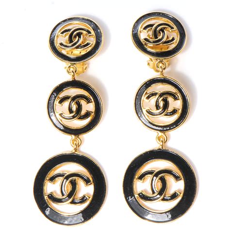 chanel clip on earrings black|Chanel earrings official website.